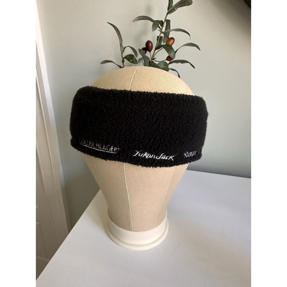 Vintage 90s ROOTS Canada Fleece Headband Liquor Promo Black Haus Rumple Minze